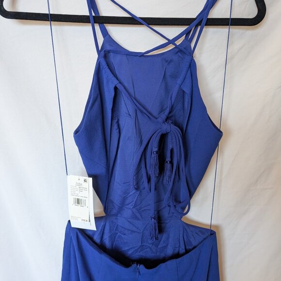 NWT Aidan by Aidan Mattox Cutout Gown – Royal Blue Crepe Evening Dress, Size 0 - Picture 4 of 5